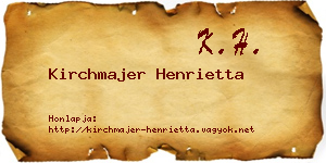 Kirchmajer Henrietta névjegykártya
